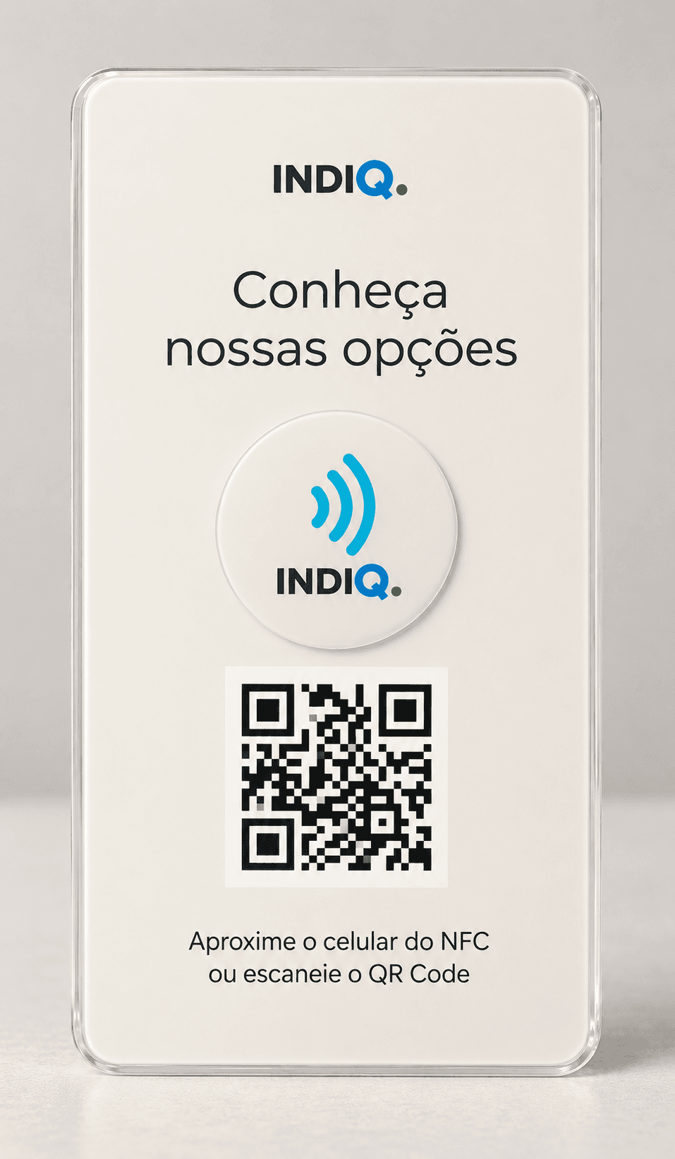 INDIQ Table: display com NFC e QR Code para captar leads no estande